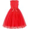 imageUhnice Sequin Sleeveless Tulle Mesh Flower Girl Party DressRed
