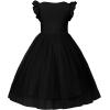 imageUhnice Toddler Girl Tutu Flutter Sleeve Summer Dress Casual Party Tulle SundressBlack