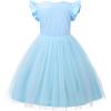 imageUhnice Toddler Girl Tutu Flutter Sleeve Summer Dress Casual Party Tulle SundressBlue