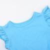 imageUhnice Toddler Girl Tutu Flutter Sleeve Summer Dress Casual Party Tulle SundressBlue Rainbow