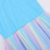 imageUhnice Toddler Girl Tutu Flutter Sleeve Summer Dress Casual Party Tulle SundressBlue Rainbow