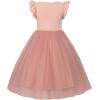 imageUhnice Toddler Girl Tutu Flutter Sleeve Summer Dress Casual Party Tulle SundressPink