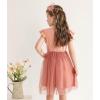 imageUhnice Toddler Girl Tutu Flutter Sleeve Summer Dress Casual Party Tulle SundressPink