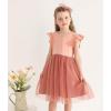 imageUhnice Toddler Girl Tutu Flutter Sleeve Summer Dress Casual Party Tulle SundressPink