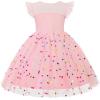 imageUhnice Toddler Girl Tutu Flutter Sleeve Summer Dress Casual Party Tulle SundressPink Confetti