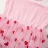 imageUhnice Toddler Girl Tutu Flutter Sleeve Summer Dress Casual Party Tulle SundressPink Heart
