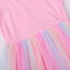 imageUhnice Toddler Girl Tutu Flutter Sleeve Summer Dress Casual Party Tulle SundressPink Rainbow