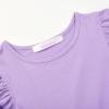 imageUhnice Toddler Girl Tutu Flutter Sleeve Summer Dress Casual Party Tulle SundressPurple Flower