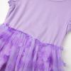 imageUhnice Toddler Girl Tutu Flutter Sleeve Summer Dress Casual Party Tulle SundressPurple Flower