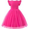 imageUhnice Toddler Girl Tutu Flutter Sleeve Summer Dress Casual Party Tulle SundressRose