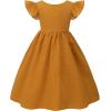 imageUhnice Toddler Girls Tie Back Bowknot Casual DressCaramel