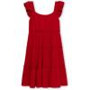 imageSpeechless Girls Dobby Jacquard Flutter Sleeve Tiered Ruffle Skirt Knee Length DressApple Red