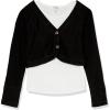imageSpeechless Girls Rib Knit Sweater with Plain TeeBlackWhite