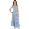 imageSpeechless Girls Sleeveless Cropped Top and Maxi Tiered Skirt SetLight Denim