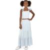 imageSpeechless Girls Sleeveless Cropped Top and Maxi Tiered Skirt SetWhiteBlue