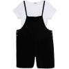 imageSpeechless Girls Sleeveless Romper and Short Sleeve Tee SetBlackWhite