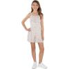 imageSpeechless Girls Sleeveless Ruched Top RomperWhiteRed