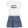 imageSpeechless Girls Tee With Plaid Boxer Skirt SetIvoryNavy