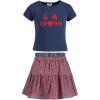 imageSpeechless Girls Tee With Plaid Boxer Skirt SetNavyRed