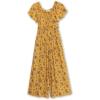 imageSpeechless Girls Wide Leg Smocked Bodice JumpsuitMustard Floral