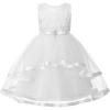 imageUhnice Flower Girl Dress Sleeveless Tulle Tutu Beaded Embroidery for Wedding Birthday PartyWhite