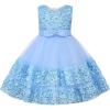 imageUhnice Flower Girl Sequin Dress Sleeveless Tulle Dress for Wedding Birthday PartyBlue