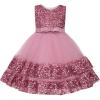 imageUhnice Flower Girl Sequin Dress Sleeveless Tulle Dress for Wedding Birthday PartyPink