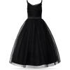 imageUhnice Flower Girl Spaghetti Strap Dress ALine Ball Gown Tulle Dresses for Wedding Birthday PartyBlack 2