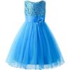 imageUhnice Sequin Sleeveless Tulle Mesh Flower Girl Party DressBlue