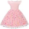 imageUhnice Toddler Girl Tutu Flutter Sleeve Summer Dress Casual Party Tulle SundressPink Confetti