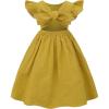 imageUhnice Toddler Girls Tie Back Bowknot Casual DressYellow