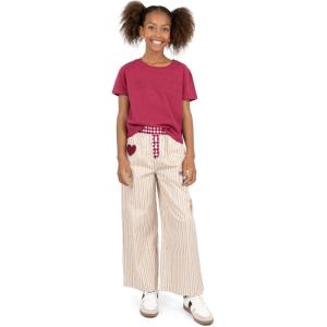 imageSpeechless Girls Short Sleeve Cotton Baby Tee and Striped Pants SetBerryTaupe
