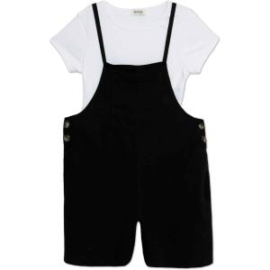 imageSpeechless Girls Sleeveless Romper and Short Sleeve Tee SetBlackWhite