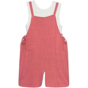 imageSpeechless Girls Sleeveless Romper and Sleeveless Tee SetCoralWhite