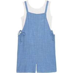 imageSpeechless Girls Sleeveless Romper and Sleeveless Tee SetDenimWhite