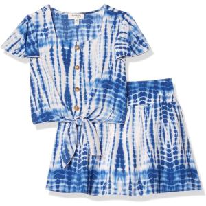 imageSpeechless girls Tie Front Top and Short Skirt SetBlueWhite