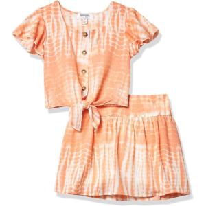 imageSpeechless girls Tie Front Top and Short Skirt SetIvoryOrange