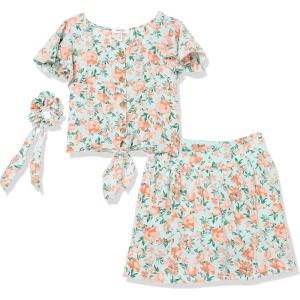 imageSpeechless girls Tie Front Top and Short Skirt SetMintCoral