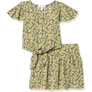 imageSpeechless girls Tie Front Top and Short Skirt SetOlive Floral
