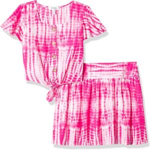 imageSpeechless girls Tie Front Top and Short Skirt SetPink