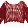 imageSpeechless Girls 3piece Long Sleeve Crochet Sweater With Tank and Belted Skirt SetRedIvoryPlaid