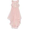 imageSpeechless Girls 716 Tween Maxi Dress with Wide Ribbon Hem for Formal Dance Or PartyRoseGold