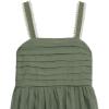 imageSpeechless Girls Cotton Voile Smocked Back Dress with Pleated Bodice ampamp Embroidered HemSageIvory