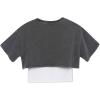 imageSpeechless Girls Cropped French Terry Sweatshirt and Tank Top SetCharcoalWhite