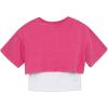 imageSpeechless Girls Cropped French Terry Sweatshirt and Tank Top SetFuchsiaWhite
