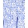imageSpeechless Girls Floral Short Sleeve Ruffle Hem Smocked TopPeriwinkle