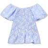imageSpeechless Girls Floral Short Sleeve Ruffle Hem Smocked TopPeriwinkle