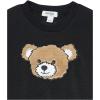 imageSpeechless Girls Fuzzy Fleece Teddy Bear Graphic SweatshirtBlackTan