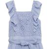 imageSpeechless Girls Gauze Ruffle Tank Crochet Bodice JumpsuitPeriwinkle