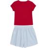 imageSpeechless Girls Graphic Tee and Seersucker Plaid Short SetRedBlueWhite